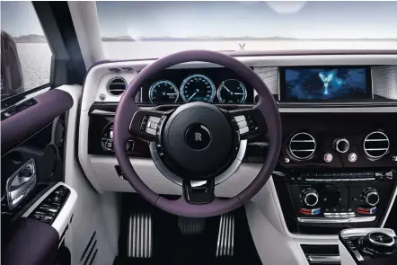  ??  ?? There is no plastic inside the new Phantom; every switch and control is made of metal, glass or wrapped in leather.