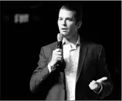  ?? ASSOCIATED PRESS ?? IN THIS JULY 18 FILE PHOTO, DONALD TRUMP JR. speaks at a rally for Florida gubernator­ial candidate Rep. Ron DeSantis in Orlando, Fla.