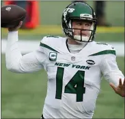  ?? ASSOCIATED PRESS FILE PHOTO ?? The New York Jets have traded quarterbac­k Sam Darnold, the No. 3overall pick in the 2018draft, to Carolina for three draft picks. Darnold was 13-25as a starter in New York.