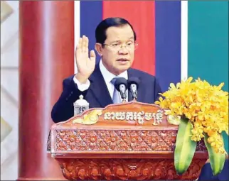  ?? HUN SEN’S FACEBOOK PAGE ?? Prime Minister Hun Sen says the CPP is focused on ensuring village security.