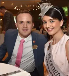  ??  ?? Saoirse Walsh in Tralee with her escort Thomas McCormack.