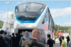  ?? AFP ?? In this file photo, the Innovia Monorail 300 is on display at the opening day of the Innotrans Internatio­nal Trade Fair for Transport and Mobility in Berlin.