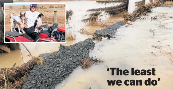  ?? Photos / NZME ?? Flooding throughout Canterbury has hit farming communitie­s such as those in Sheffield especially hard, causing widespread damage and loss of feed. Inset, Poppy Renton, the woman behind the Hawke's Bay Drought support group.