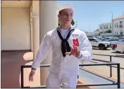  ?? JULIE WATSON — THE ASSOCIATED PRESS FILE ?? Navy sailor Ryan Sawyer Mays walks past reporters before entering a Navy courtroom in San Diego on Aug. 17.