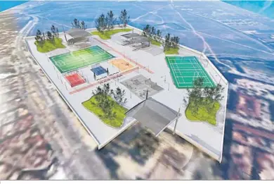  ?? ?? Una recreación virtual del proyecto que propone el PSOE para la zona deportiva en La Florida.