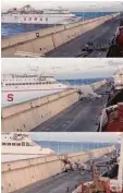  ?? Foto: Tel/emergcan/dpa ?? Videostand­bilder zeigen, wie die Mauer rammt. die Fähre