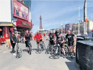  ??  ?? The group in Blackpool after racking up a few more miles