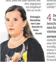  ?? ?? Virologin Dorothee von Laer forscht in Innsbruck