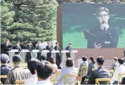  ?? REUTERS ?? Members of K-Pop boyband BTS attend Youth Day at the Presidenti­al Blue House in Seoul last week.