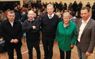  ??  ?? Cllr John Snell, Cllr Gail Dunne, TD Pat Casey, Mary Kavanagh and TD John Brady at the meeting in St Patrick’s GAA Club last Tuesday evening.