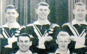  ?? ?? John Bond takes his place in a team photo in his first Kiwis team in 1953. He is in the middle of the back row.