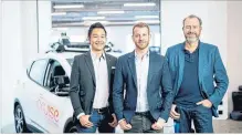  ?? NOAH BERGER THE ASSOCIATED PRESS ?? Dan Ammann , far right, will take on his new role as CEO of GM’s self-driving car business, San Francisco-based Cruise, effective Jan. 1.