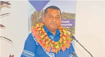  ?? Photo: DIPESH KUMAR ?? Minister for Housing and Local Government, Maciu Nalumisa addressing the municipal council chief executive officer at the opening of the CEO’s Forum held at the Tanoa Hotel in Lautoka recently.