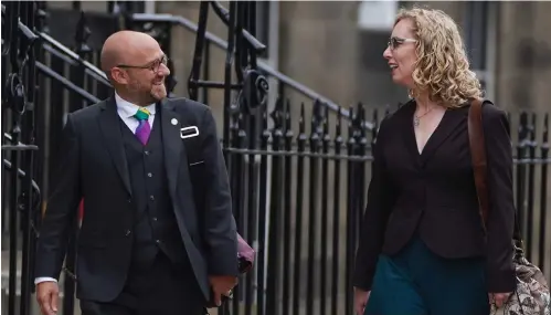  ??  ?? Greens co-leaders Patrick
Harvie and Lorna Slater are to take up ministeria­l posts in the Scottish Government