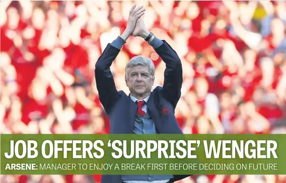  ?? Picture: AFP ?? THE END IS NIGH. After 22 seasons at Arsenal, manager Arsene Wenger only has two matches left in charge of the Gunners.