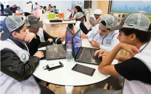  ?? Photo by Leslie Pableo ?? Future engineerin­g students during the opening of the Future Engineer Programme at Al Jalila Cultural Centre for Children in Dubai on Monday. —