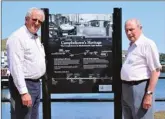  ?? Photo: Campbeltow­n Heritage Centre ?? Below: David Gardiner (left) and Alan Milstead with the newly-installed C&MLR interpreta­tion board at Campbeltow­n’s Hall Street.