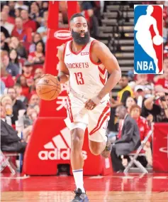 ??  ?? James Harden #13 of the Houston Rockets handles the ball against the Sacramento Kings on March 30, 2019 at the Toyota Center in Houston,Texas. - AFP photo