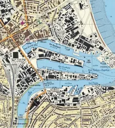  ??  ?? A Russian Army map of Aberdeen harbour dated 1981.