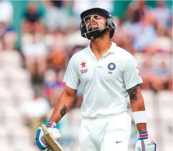  ?? Rex Features ?? India’s Virat Kohli after being dismissed by James Anderson in a 2014 Test in Southampto­n. Anderson, in five matches, had his best series haul of 25 scalps in the series.