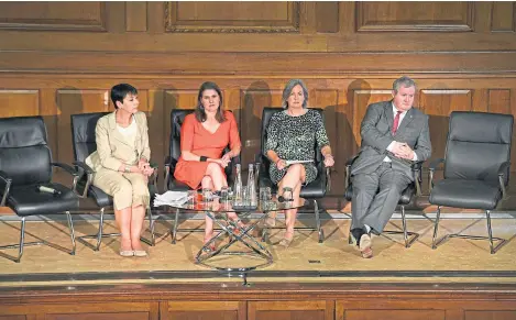  ?? Picture: PA. ?? From left: Caroline Lucas, Jo Swinson, Liz Saville Roberts and Ian Blackford at a cross-party meeting.