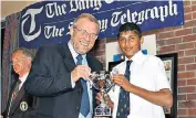  ??  ?? Stars of the future: Adil Rashid, aged 15, who played at the Bunbury festival, with former sports minister Richard Caborn; Jonny Bairstow (below right) with fellow players at the festival; Chris Woakes and Jos Buttler (far right)