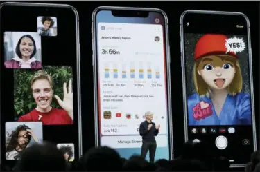  ?? ASSOCIATED PRESS FILE PHOTOS ?? Apple CEO Tim Cook speaks during an announceme­nt of new products at the Apple Worldwide Developers Conference in San Jose. Apple and Google want to help you spend less time on their phones. With their new tools for managing screen time, you can see how often you picked up the phone after bedtime, for instance. Apple’s tools also let you control how long your kids spend on devices, if you’re concerned screens are taking time away from sleep or exercise.