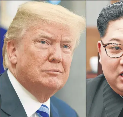  ??  ?? PROTAGONIS­TAS. El presidente norteameri­cano y el líder de Corea del Norte. Un encuentro al que llegaron después de meses de declaracio­nes cruzadas.