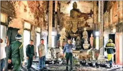  ?? FACEBOOK ?? A fire caused by an electrical fault destroyed much of the temple.