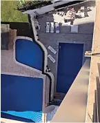  ??  ?? Plunge: Balcony overlooks pools