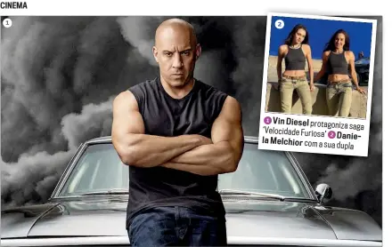  ?? ?? 1
2 1 Vin Diesel protagoniz­a
saga ‘Velocidade Furiosa’
2 Daniela Melchior com a
sua dupla