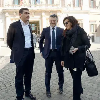  ?? (Cavicchi/LaPresse) ?? Matricole I neo deputati leghisti Formentini, Donina (al centro) e Bordonali