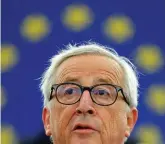 ??  ?? Speech: European Commission president Jean-Claude Juncker again called for majority voting on tax reform issues – which threatens Ireland’s 12.5pc corporate tax rate