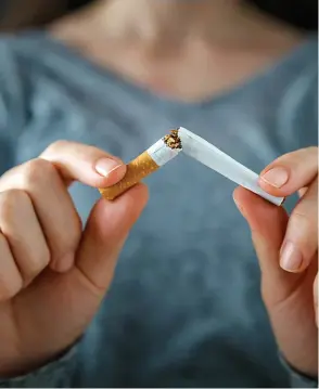  ?? Pictures: GETTY ?? STUB IT OUT: Diabetics who smoke are putting themselves in real danger