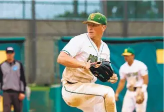  ?? PLNU ATHLETICS ?? Point Loma Nazarene’s Baxter Halligan has been a two-way star for the Sea Lions this season.