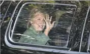  ?? Carolyn Kaster Associated Press ?? HILLARY CLINTON arrives for a fundraiser at the home of Justin Timberlake and Jessica Biel in L.A.