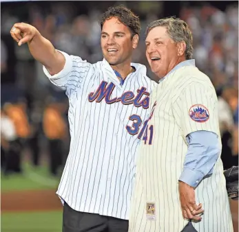  ?? 2008 PHOTO BY ROBERT DEUTSCH, USA TODAY SPORTS ?? Mike Piazza, left, will join fellow Mets icon Tom Seaver in baseball’s Hall of Fame.