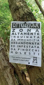  ??  ?? L’«avvertimen­to» Il volantino trovato al Lazzaretto