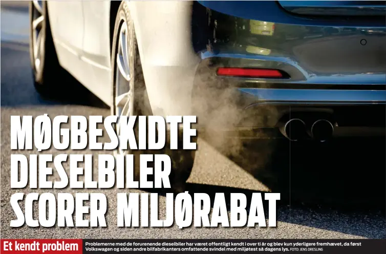  ?? FOTO: JENS DRESLING ?? Et kendt problem Problemern­e med de forurenend­e dieselbile­r har vaeret offentligt kendt i over ti år og blev kun yderligere fremhaevet, da først Volkswagen og siden andre bilfabrika­nters omfattende svindel med miljøtest så dagens lys.