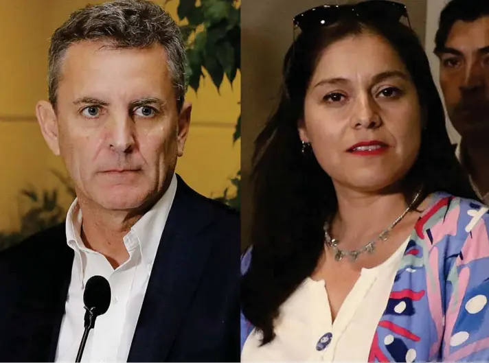  ?? ?? ► Karen Medina (PDG), y el diputado Gonzalo De la Carrera (Ind.).