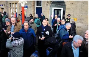  ?? NIGEL HARRIS ?? Northern Rail’s Managing Director Alex Hynes mingles with the crowds.