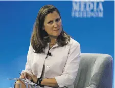  ?? Reuters ?? Canadian Foreign Minister Chrystia Freeland