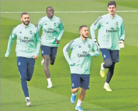  ?? REUTERS ?? Following a 100m euro move from Chelsea, Eden Hazard (3rd from left) has only shone in patches, but that could change.