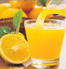  ?? GETTY IMAGES/ISTOCKPHOT­O ?? Manufactur­ers often add the compound ethyl butyrate to orange juice to enhance the flavour.