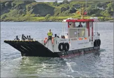  ??  ?? MV Carvoria leaving Gallanach for the new Kerrera slipway.