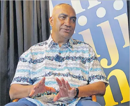  ?? Picture: SOPHIE RALULU ?? Former police chief of intelligen­ce and investigat­ions Henry Brown stresses a point during his interview with The Fiji Times online portal The Lens @177 in Suva.