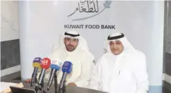  ?? — Photo by Yasser Al-Zayyat ?? KUWAIT: Meshal Al-Ansari, Deputy Chairman of the Board of Kuwait Food Bank (left), and Ahmed Al-Bannai, KASCO’s Chairman of the Board attend the press conference.