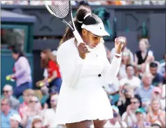  ?? — Reuters photo ?? Serena Williams of the US celebrates winning her third round match against France’s Kristina Mladenovic.