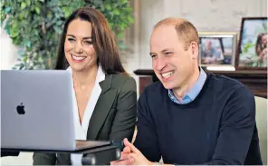  ??  ?? The Duke and Duchess of Cambridge on a video chat with two clinically vulnerable women