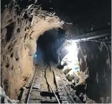  ??  ?? A rail system in a cross-border tunnel running from warehouses in Tijuana, Mexico, to San Diego was found by authoritie­s Tuesday.